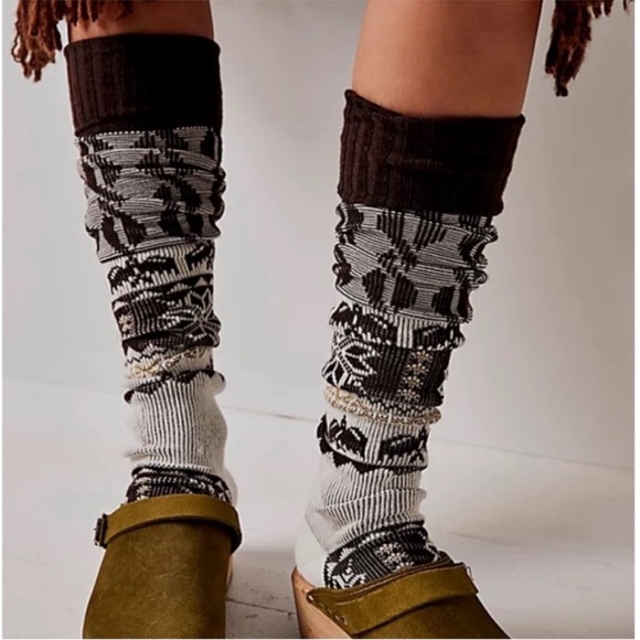 free People Sparrow Over The Knee Socks Sweater Print, 3 Pairs, NWT - Picture 4 of 7